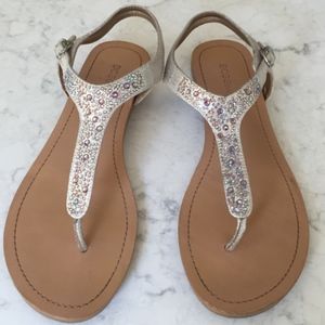 BCBGeneration Silver Embellished Sandals